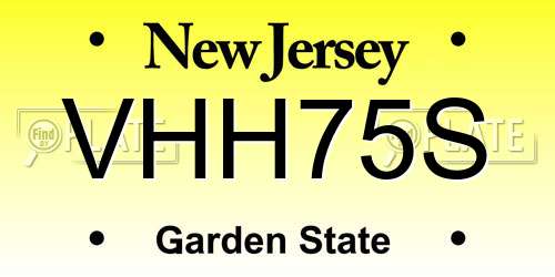 VHH75S New Jersey License Plate