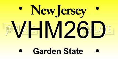 VHM26D New Jersey License Plate