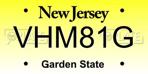 VHM81G New Jersey License Plate