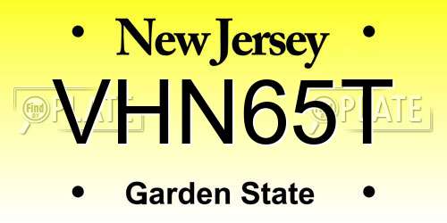 VHN65T New Jersey License Plate