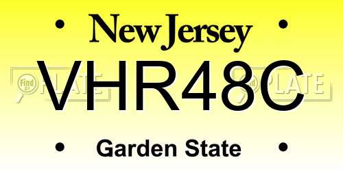 VHR48C New Jersey License Plate