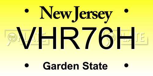 VHR76H New Jersey License Plate