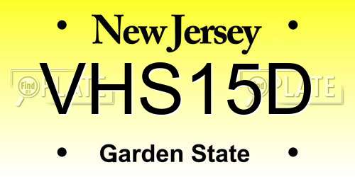 VHS15D New Jersey License Plate