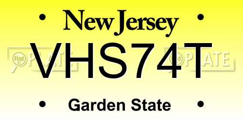 VHS74T New Jersey License Plate