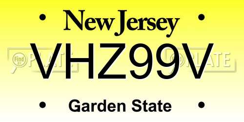 VHZ99V New Jersey License Plate