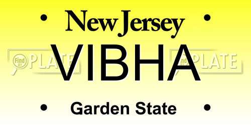 VIBHA New Jersey License Plate