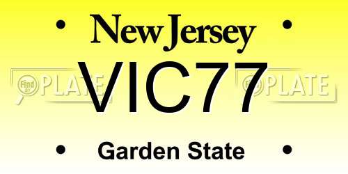 VIC77 New Jersey License Plate
