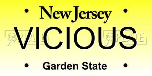 VICIOUS New Jersey License Plate