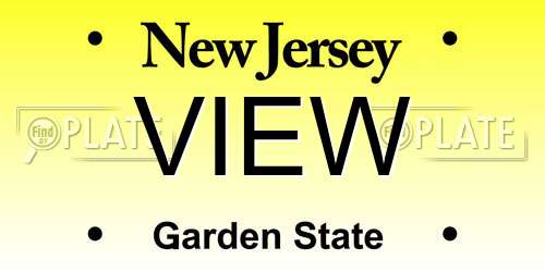 VIEW New Jersey License Plate