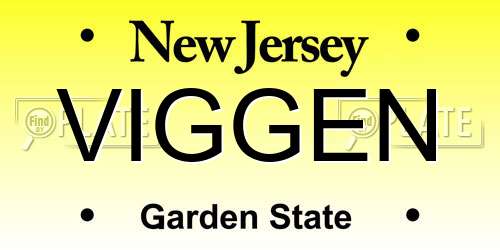 VIGGEN New Jersey License Plate