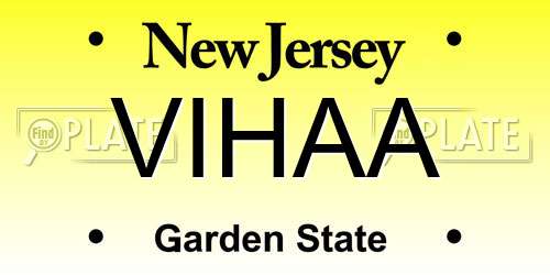 VIHAA New Jersey License Plate