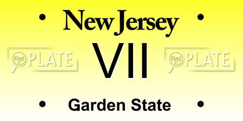 VII New Jersey License Plate