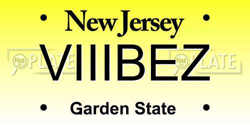 VIIIBEZ New Jersey License Plate
