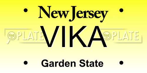 VIKA New Jersey License Plate