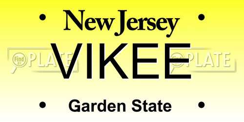 VIKEE New Jersey License Plate