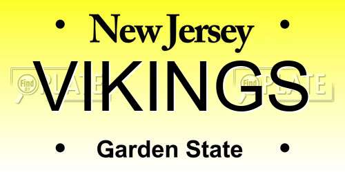 VIKINGS New Jersey License Plate