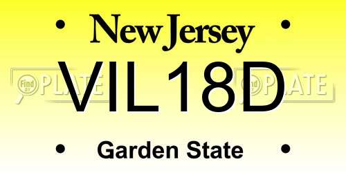 VIL18D New Jersey License Plate