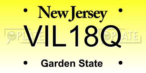 VIL18Q New Jersey License Plate