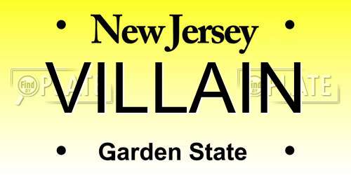 VILLAIN New Jersey License Plate