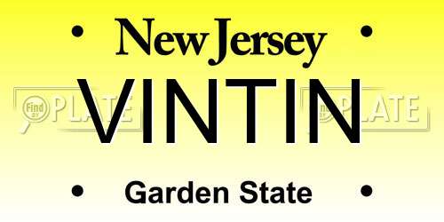 VINTIN New Jersey License Plate