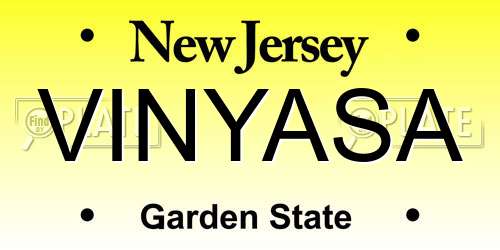 VINYASA New Jersey License Plate