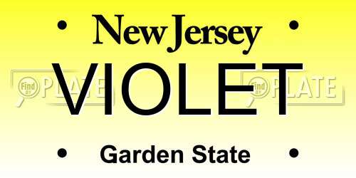 VIOLET New Jersey License Plate