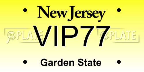 VIP77 New Jersey License Plate