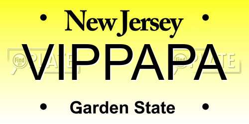 VIPPAPA New Jersey License Plate
