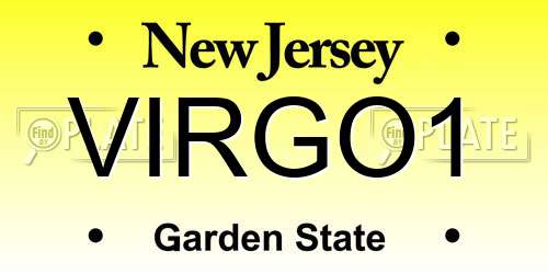 VIRGO1 New Jersey License Plate