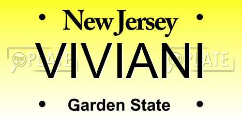 VIVIANI New Jersey License Plate