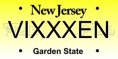 VIXXXEN New Jersey License Plate
