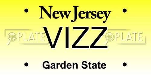 VIZZ New Jersey License Plate