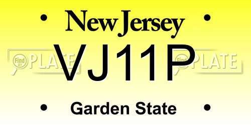 VJ11P New Jersey License Plate