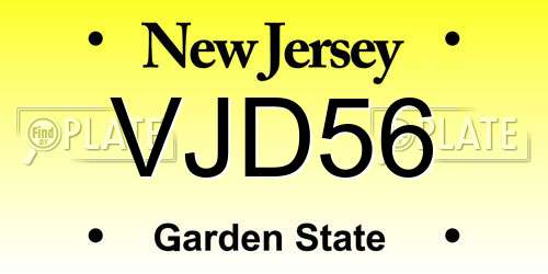 VJD56 New Jersey License Plate