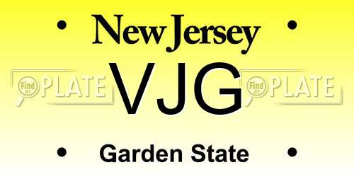 VJG New Jersey License Plate