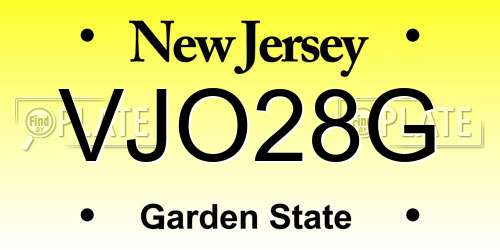 VJO28G New Jersey License Plate