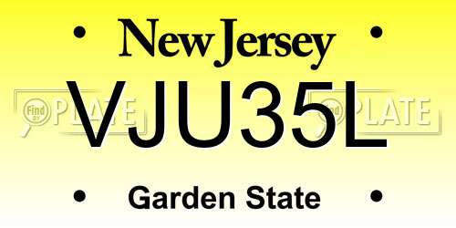 VJU35L New Jersey License Plate