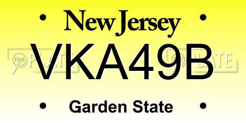 VKA49B New Jersey License Plate