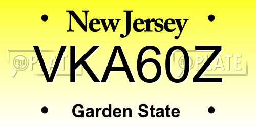 VKA60Z New Jersey License Plate