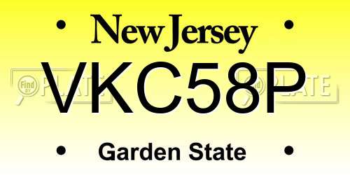 VKC58P New Jersey License Plate