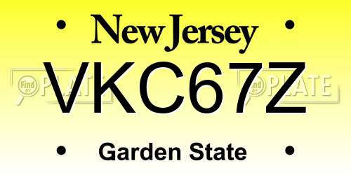 VKC67Z New Jersey License Plate