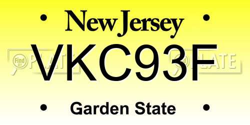 VKC93F New Jersey License Plate