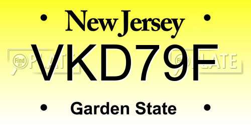VKD79F New Jersey License Plate