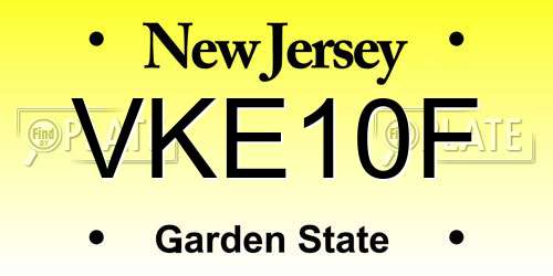VKE10F New Jersey License Plate