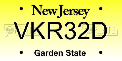 VKR32D New Jersey License Plate