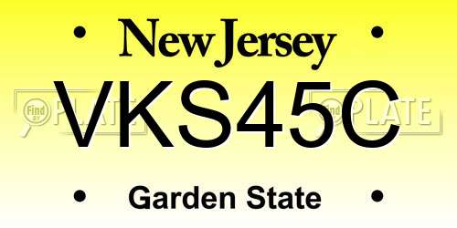 VKS45C New Jersey License Plate