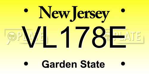 VL178E New Jersey License Plate