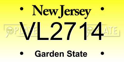 VL2714 New Jersey License Plate