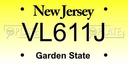VL611J New Jersey License Plate