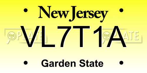 VL7T1A New Jersey License Plate